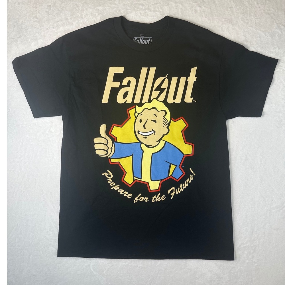 NWOT Fallout Vault Boy Prepare for the Future Graphic T-Shirt Black Large